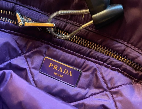 Bolso de Hombro PRADA Púrpura Nylon Cadena Bombardero, Bolso para Llaves y Polvo, BOLSO PRADA Púrpura - Imagen 9 de 13