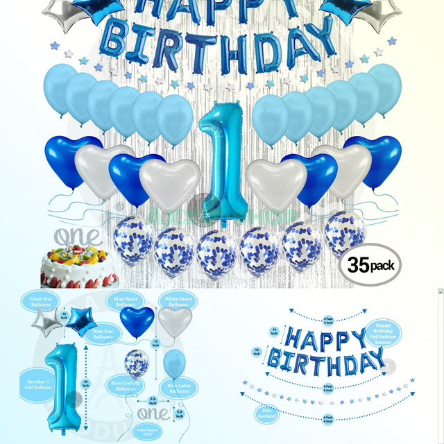 Balloons 1st Birthday Decoration For Baby Boy First Balloon Party