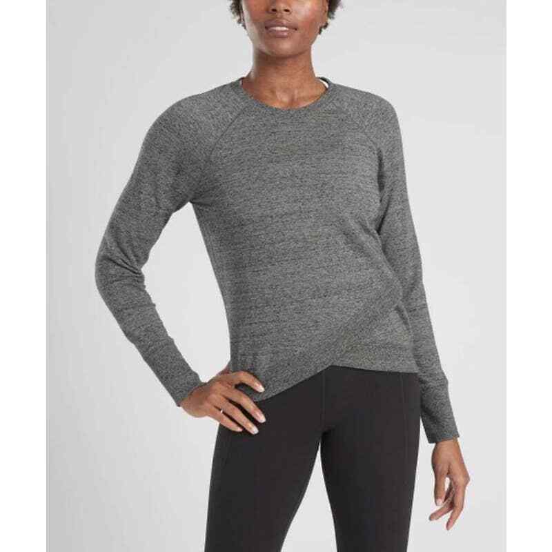 Athleta Lin Criss Cross Tank Tulipe ourlet gris bruyère