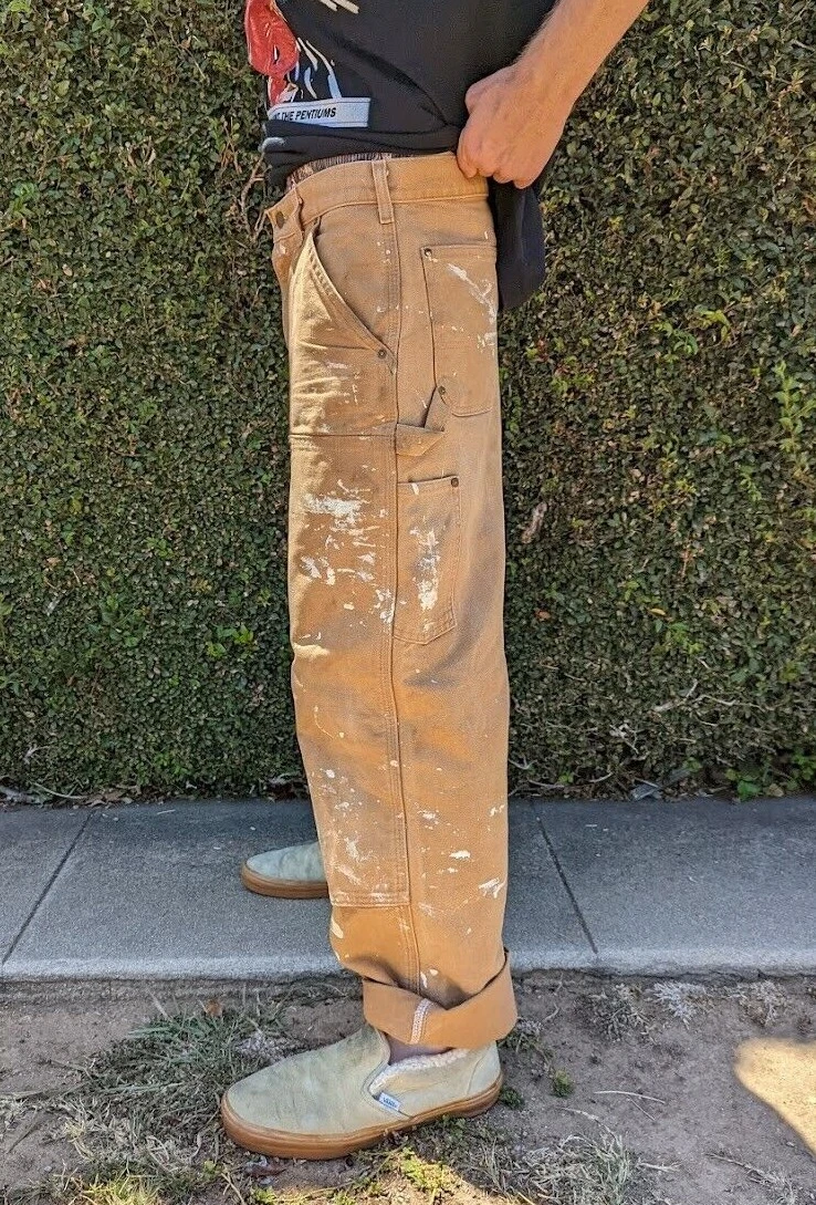 Carhartt Double Knee Paint Pants Used Work Wear 32 X 30 Amazing Look  Distressed