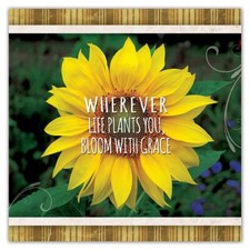 Gift Sticker : Sunflower Bloom With Grace Quote Flower Floral Yellow