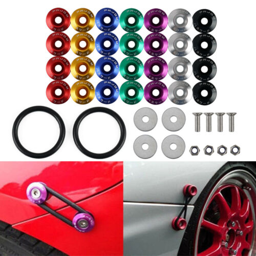 Aluminum Black Front Rear Bumper Quick Release Fasteners Kit Universal For Cars - Photo 1/10