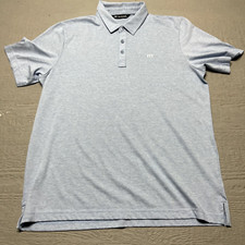 Travis Mathew Shirt Mens Extra Large Blue Short Sleeve Casual Golf Collared EUC