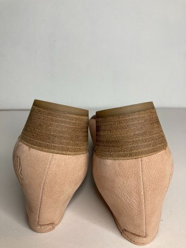 Zapatos sin cordones FLY London beige/rosa gamuza cuero plata tacón bloque 1,75" talla 8,5 - Imagen 17 de 22