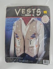 Vintage New Make Your Own Cheerful Snowman Vest by Dimensions 1995 Made in USA