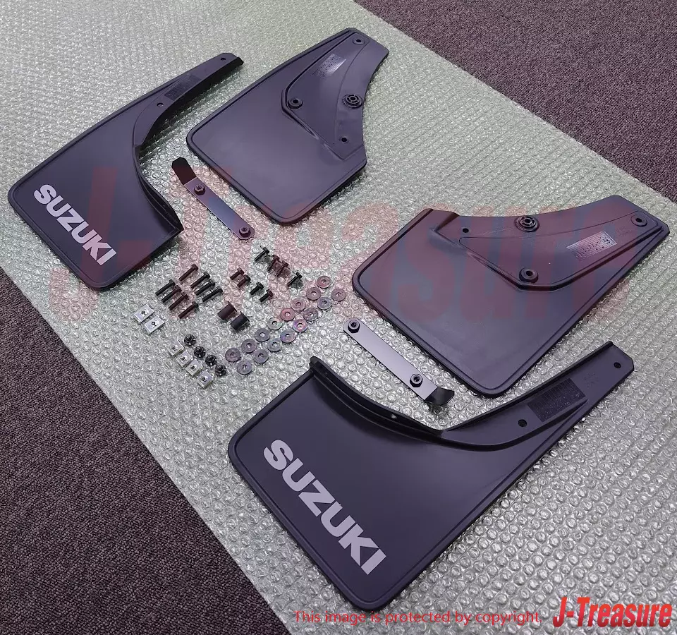 Juego de 4 hojas SUZUKI JIMNY SIERRA JB74W Genuin Mud Flap negro 72201-78R00-BK1 OEM Foto 3 de 4