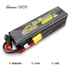 Gens Ace G-Tech Bashing 6800mAh 14.8V 120C 4S Lipo Battery EC5 For 1/8 RC Car US