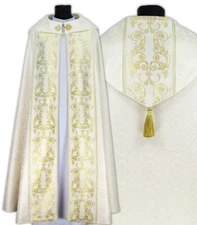 Cream Gothic Cope with stole Vestment Capa pluvial Crema Piviale Chape K037K25p