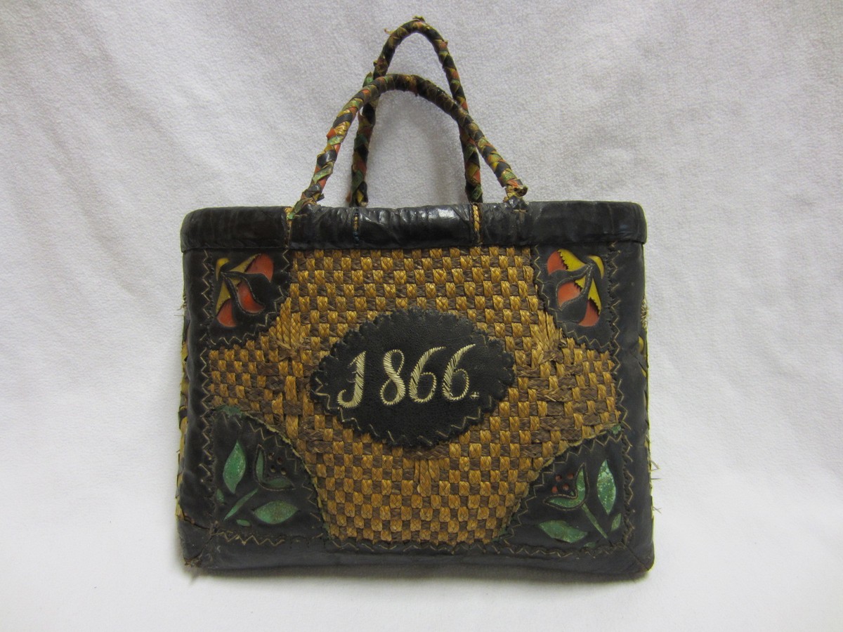 TRACHTEN-TASCHE NIEDERBAYERN datiert 1866 METZGER-TASCHE