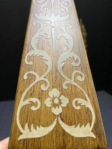 Pr Decorator 15" Obelisks Metal Architectural Finials Faux Wood Painted - Picture 6 of 11