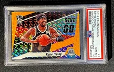2019-20 PANINI MOSAIC PSA 10 /25 PRIZM ORANGE GIVE AND GO KYRIE IRVING NETS 3279
