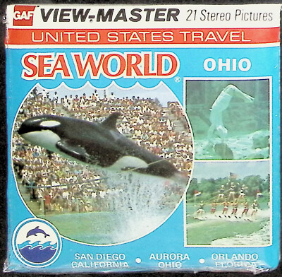 Sea World AURORA OHIO 1977 3d View-Master 3 Reel Packet NEW SEALED Shamu Whale