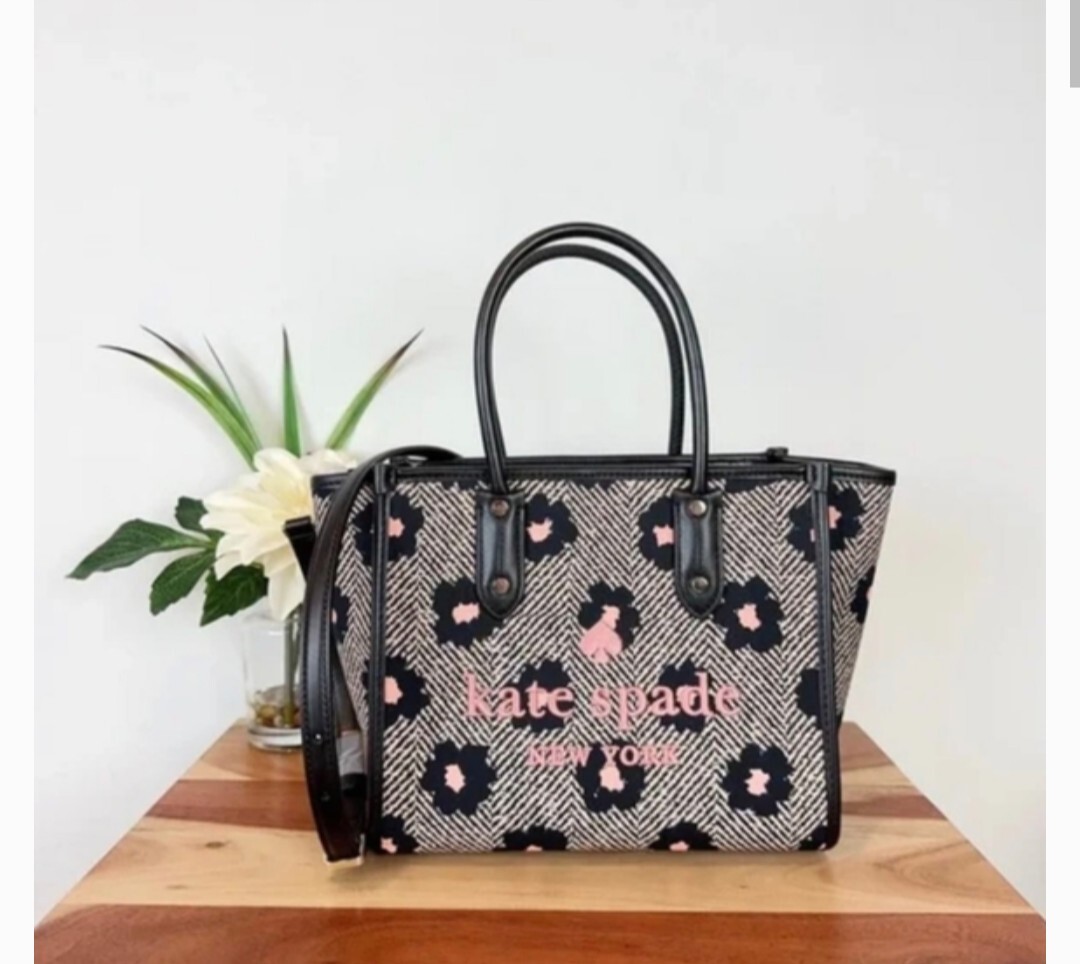 kate spade New york Ella Women's Tote Bag, Small - Black/Pink