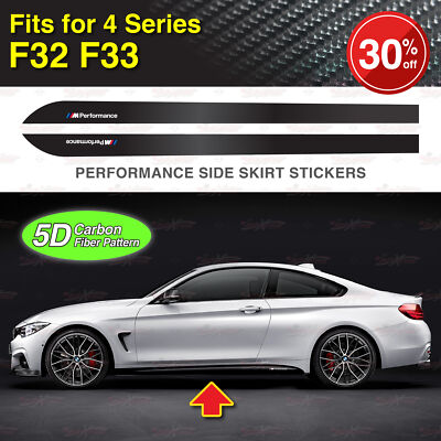 Passt BMW F32 F33 4er Seitenschwelleraufkleber 5D CARBON MUSTER Vinyl Streifen