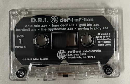 D.R.I. - Definition - Cassette Tape DRI Dirty Rotten Imbeciles - Picture 6 of 8