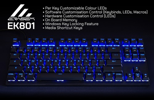 Erasem EK801-SL Silent Mechanical Keyboard - TKL 80% - Silent Linear Switches - Picture 7 of 7