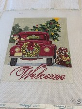 BIRDS OF A FEATHER HP NEEDLEPOINT WELCOME CHRISTMAS-SW113