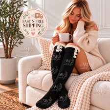 Womens Acrylic Boot Socks Toppers Fall Socks Black Lace Tops NEW No Tags