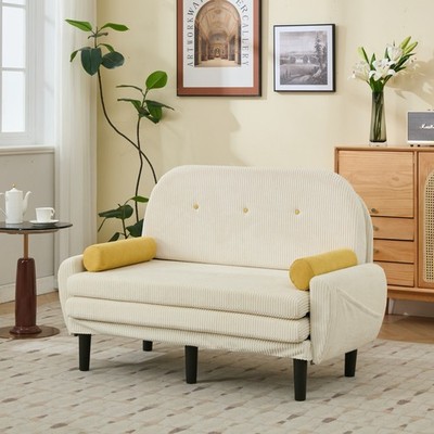 Convertible Sofa Bed Multi-Function Folding Sleeper Sofa Chair w/ 2 Pillows