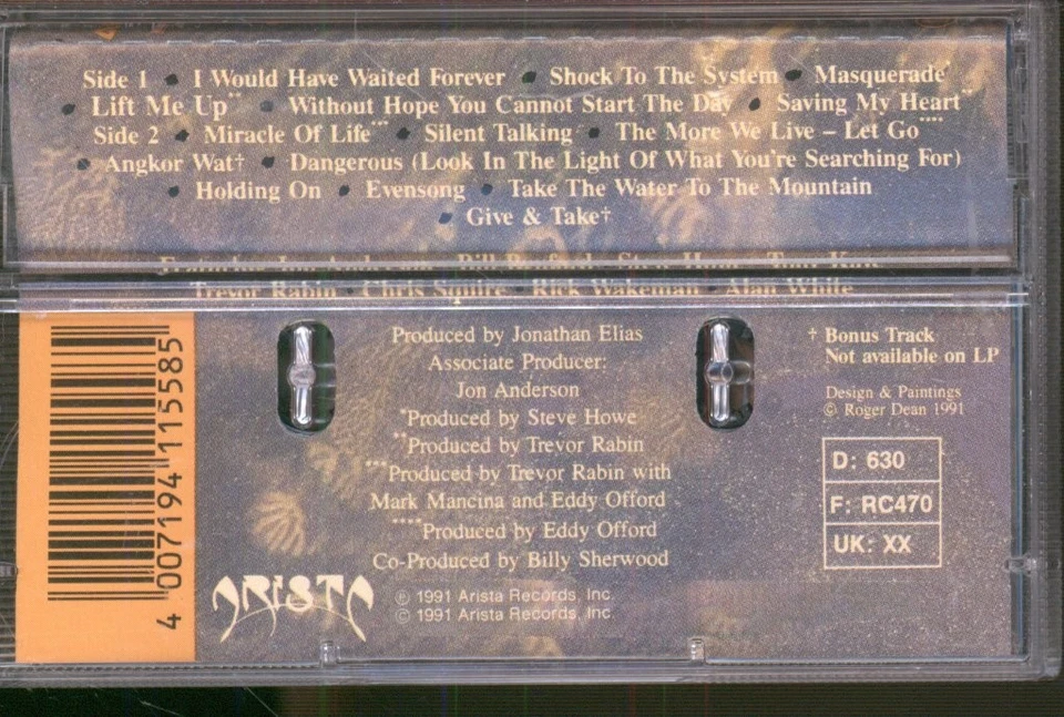 Yes Union cassette Germany Arista 1991 cassette special European release - Bild 2 von 2