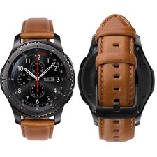 22mm Genuine Leather Band Compatible with Samsung Galaxy Watch 3 45mm Galaxy ...