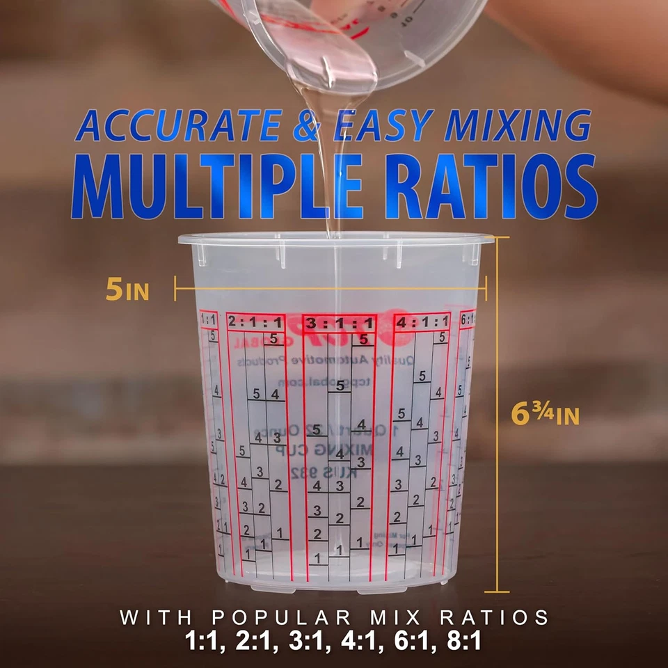 32-Ounce Paint Mixing Cups, Box of 100 - Plastic Measuring Cups for Liquids - Image 3 of 4