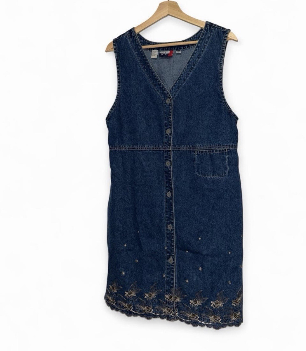 denim sleeveless shift dress Denim blue sleeveless shift dress SMALL
