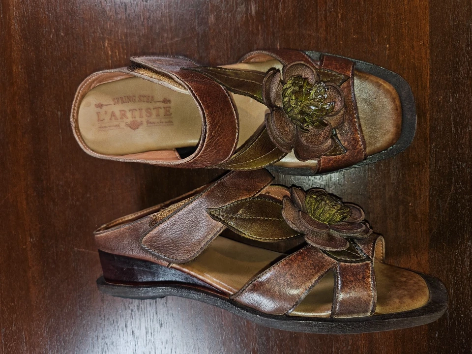 L'Artiste Spring Step Sandales Midtown Brown Wedge Size 37 US 6 MFRP $229 - Image 3 of 4