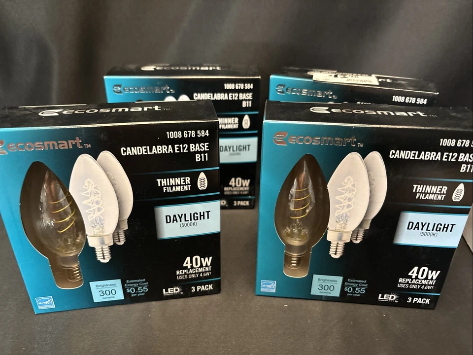 Case 40W Equivalent B11 Dimmable E12 Candelabra Thinner Filament LED Daylight - Image 2 of 2