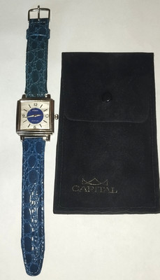 FOSSIL AUT-O-MATIC - AQ-9541 - BLUE - GENUINE LEATHER - VINTAGE - 21 RUBIES