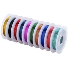GBSTORE 10 Rolls 0.3mm Versatile Colorful Bare Copper Wire Making Beading...