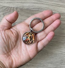 St Michael Archangel KEYCHAIN Medal Protection Llavero San  Miguel Arcángel