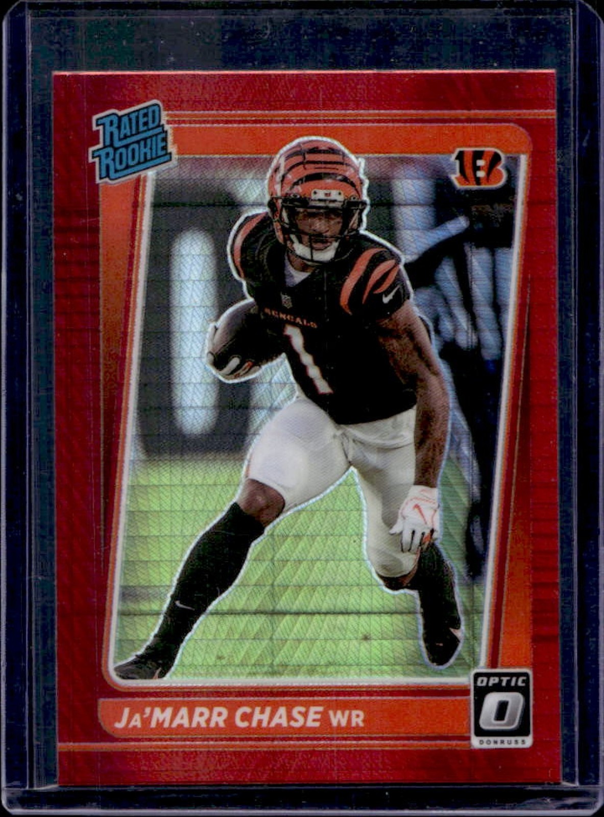 2021 Donruss Optic Ja'Marr Chase Red Hyper Rated Rookie #207 Bengals