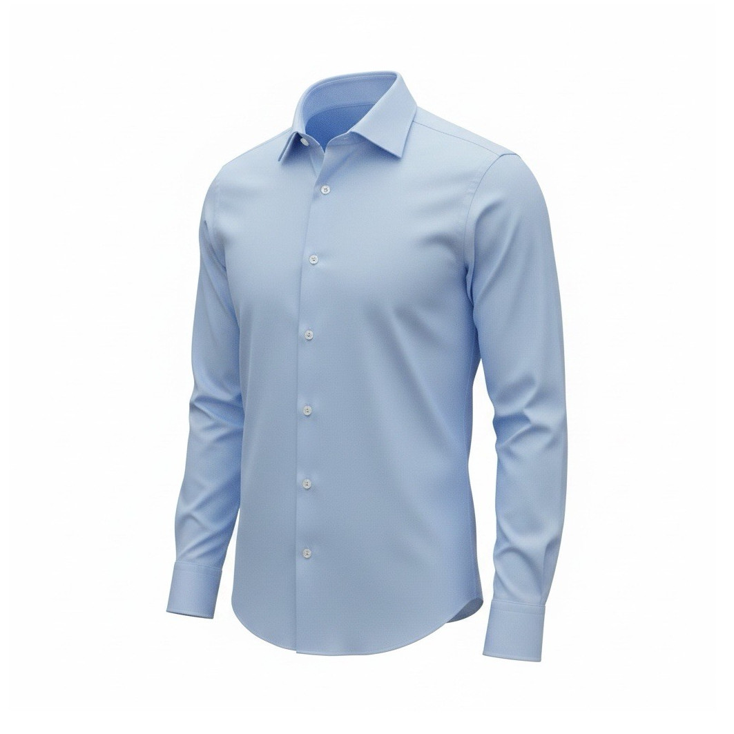 Mens Light Blue Dress Shirt Slim Fit 15.5 32/33 Long Sleeve New