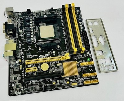 Asus A88XM-A REV:1.03 Sockel FM2+ DDR3 Mainboard, A8-7600 CPU & I/O Shield