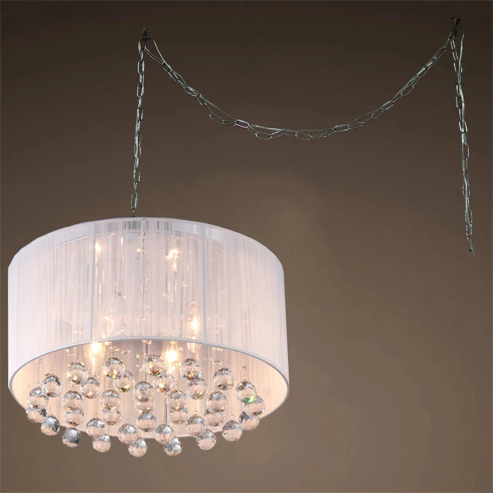 Mineya 4-light White 17-inch Chrome Swag Lamp White - Image 4 of 4