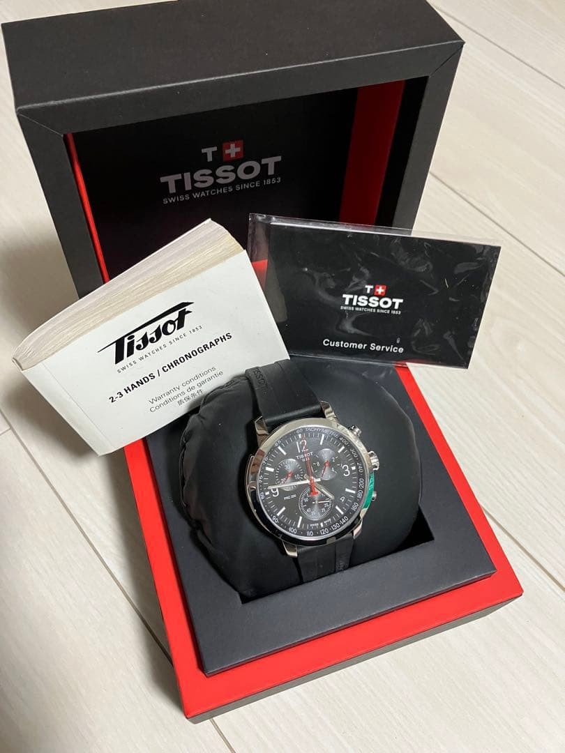 Excellent condition TISSOT PRC 200 chronograph watch in black T1144171705700