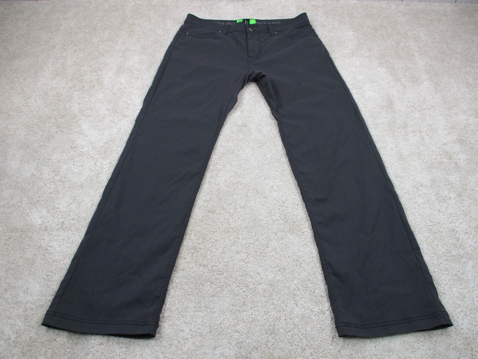 Prana Pants Mens 34 Slim Gray Straight Brion Hiking Outdoor 34x31
