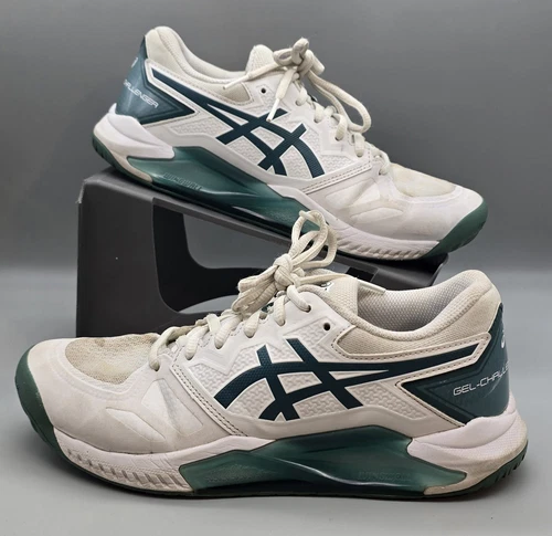 ASICS GEL CHALLENGER Scarpe da Tennis Uomo UK6 Turchese Blu Bianco
