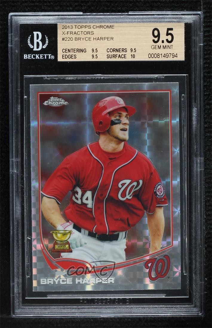 2013 Topps Chrome X-Fractor Bryce Harper #220 BGS 9.5 GEM MINT 3g3
