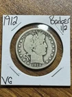 1912 P Barber Silver Half Dollar Very Good VG U.S. 50c Type Coin (Raw16871)