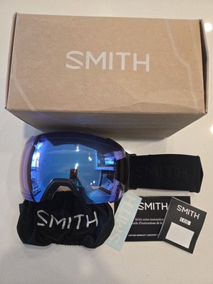 New Smith I/O Mag XL Black Goggle Chromapop Storm Blue Sensor Mirror Lens Ski 