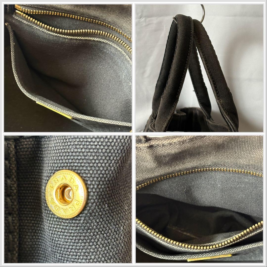 Prada Canapa Canvas Mini Tote Black Vintage Authentic thumbnail 7