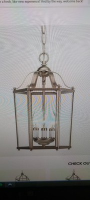 Generation Lighting Bretton 3 -Light Brushed Nickel Traditional Clear glass Lant