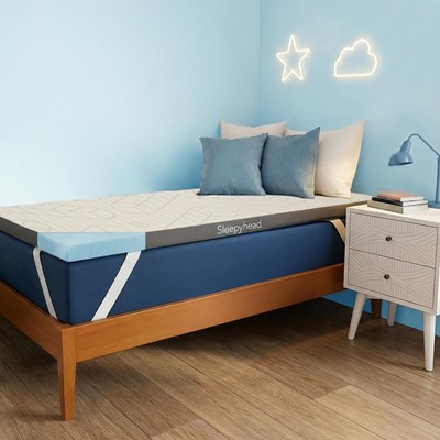 Sleepyhead Twin XL Mattress Topper 2 Inch for College Dorm, XL, White