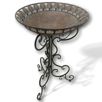 VogelträNke Vogelbad Garten Vogelbecken TräNke Vogel Metall 68Cm Antik-Stil