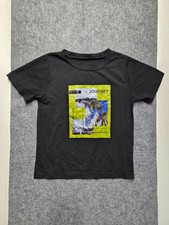 T-Shirt Kids Sz 130 Black Graphic Tee Short Sleeve Beach Vacation Casual Style