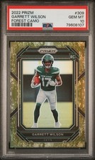 Garrett Wilson 2022 Panini Prizm Forest Camo /15 PSA 10 POP 3 Rookie RC