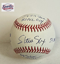 Steve Sax Signed ROMLB Baseball Dodgers W/5 Inscriptions PSA AP30810