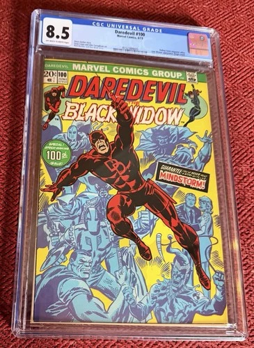 Rare “Daredevil” #100 Marvel BRONZE AGE 6/1973 Roll. St. Jenn Wenner App CGC 8.5